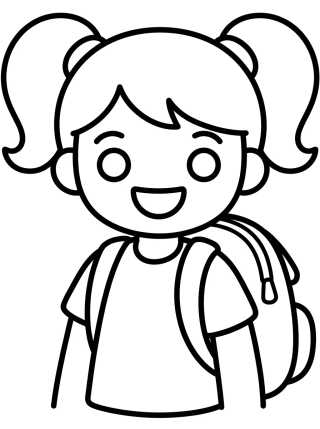 Lila com Mochila de Escola para colorir Desenho de Lila com Mochila de Escola para colorir e imprimir grátis