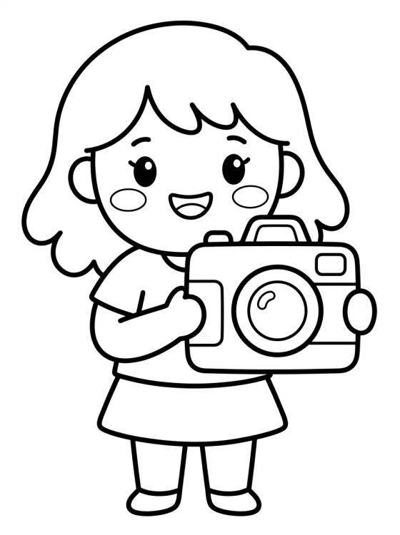Lila e a Câmera Fotográfica para colorir Desenho de Lila e a Câmera Fotográfica para colorir e imprimir grátis