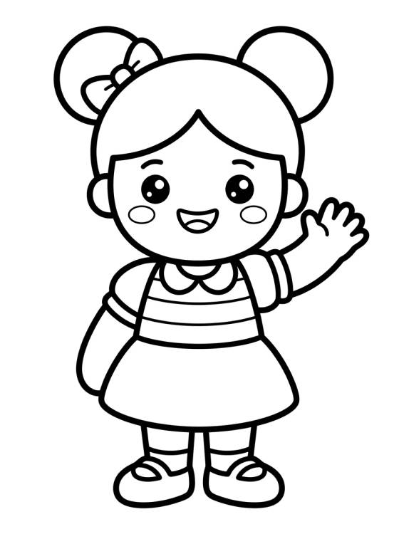 Lila Sorrindo Acenando para colorir Desenho de Lila Sorrindo Acenando para colorir e imprimir grátis