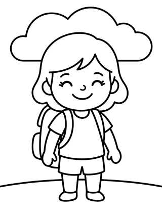 Lila Sorrindo com sua Mochila de Escola para colorir Desenho de Lila Sorrindo com sua Mochila de Escola para colorir e imprimir grátis