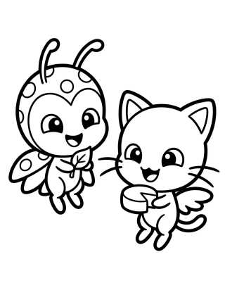 Tikki e Plagg Kwamis Fofos para colorir Desenho de Tikki e Plagg Kwamis Fofos para colorir e imprimir grátis