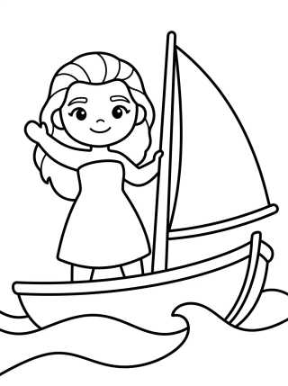 Moana Navegando no Barco para colorir Desenho de Moana Navegando no Barco para colorir e imprimir grátis