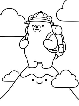 Coleção de desenhos para colorir: Montanhas Fofas e Paisagens