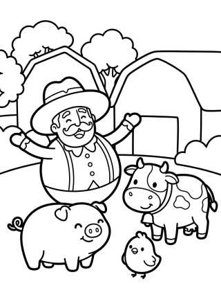 Bita e os Animais da Fazenda para colorir Desenho de Bita e os Animais da Fazenda para colorir e imprimir grátis