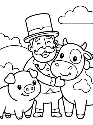 Bita e os Animais da Fazenda para colorir Desenho de Bita e os Animais da Fazenda para colorir e imprimir grátis