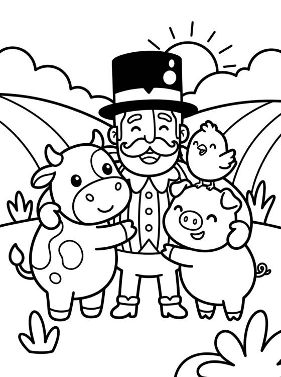 Bita e os Animais da Fazenda para colorir Desenho de Bita e os Animais da Fazenda para colorir e imprimir grátis