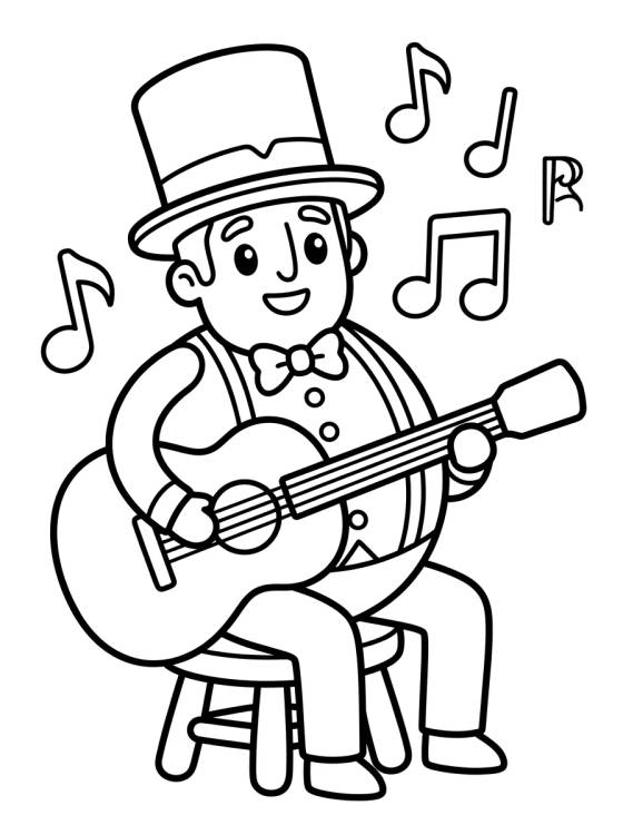 Bita Tocando Violão para colorir Desenho de Bita Tocando Violão para colorir e imprimir grátis