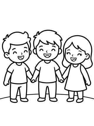 Tito, Dan e Lila Sorrindo para colorir Desenho de Tito, Dan e Lila Sorrindo para colorir e imprimir grátis
