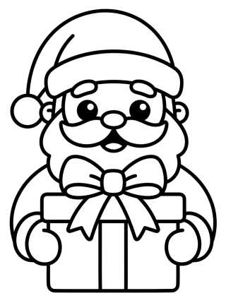 Papai Noel Fofo com Presentes para colorir Desenho de Papai Noel Fofo com Presentes para colorir e imprimir grátis
