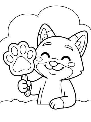 Nick Wilde Sorrindo com Picolé para colorir Desenho de Nick Wilde Sorrindo com Picolé para colorir e imprimir grátis
