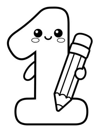 Coleção de desenhos para colorir: Números Fofos para Colorir