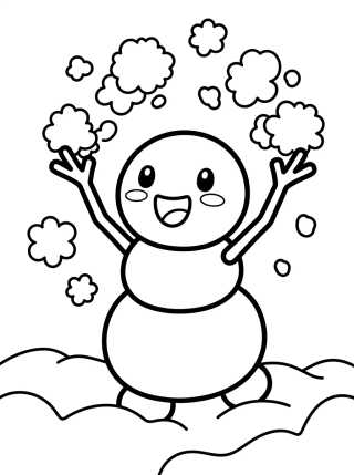 Olaf Brincando na Neve para colorir Desenho de Olaf Brincando na Neve para colorir e imprimir grátis