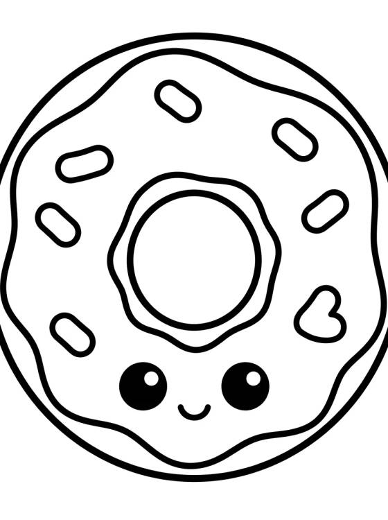 Donut com Confeitos para colorir Desenho de Donut com Confeitos para colorir e imprimir grátis