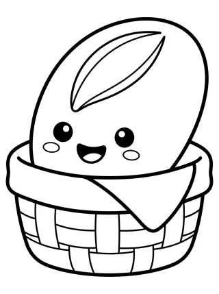 Pão Francês Sorridente para colorir Desenho de Pão Francês Sorridente para colorir e imprimir grátis