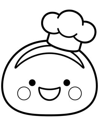 Coleção de desenhos para colorir: Desenhos de Padaria Fofa para Colorir