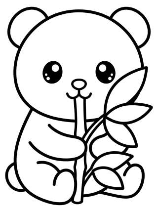 Coleção de desenhos para colorir: Pandas Fofos para Colorir