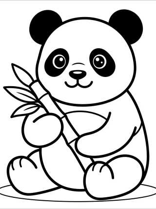 Panda Fofo Comendo Bambu para colorir Desenho de Panda Fofo Comendo Bambu para colorir e imprimir grátis