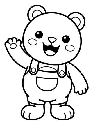 Pandy Gato Acenando Feliz para colorir Desenho de Pandy Gato Acenando Feliz para colorir e imprimir grátis