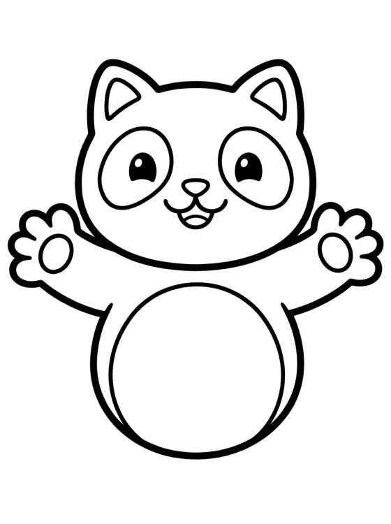 Pandy Gato Dando Abraço de Gato para colorir Desenho de Pandy Gato Dando Abraço de Gato para colorir e imprimir grátis