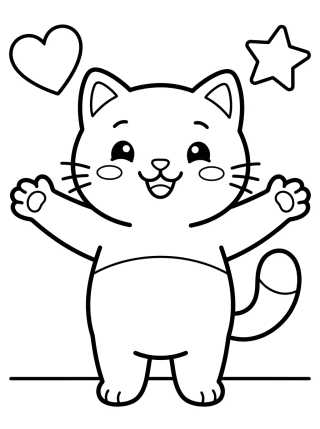 Pandy Gato dando Abraço de Gato para colorir Desenho de Pandy Gato dando Abraço de Gato para colorir e imprimir grátis