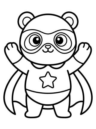 Pandy Gato Super-Herói para colorir Desenho de Pandy Gato Super-Herói para colorir e imprimir grátis