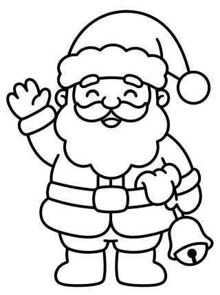 Papai Noel Acenando para colorir Desenho de Papai Noel Acenando para colorir e imprimir grátis
