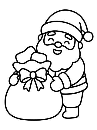 Coleção de desenhos para colorir: Desenhos de Papai Noel Fofos para Colorir