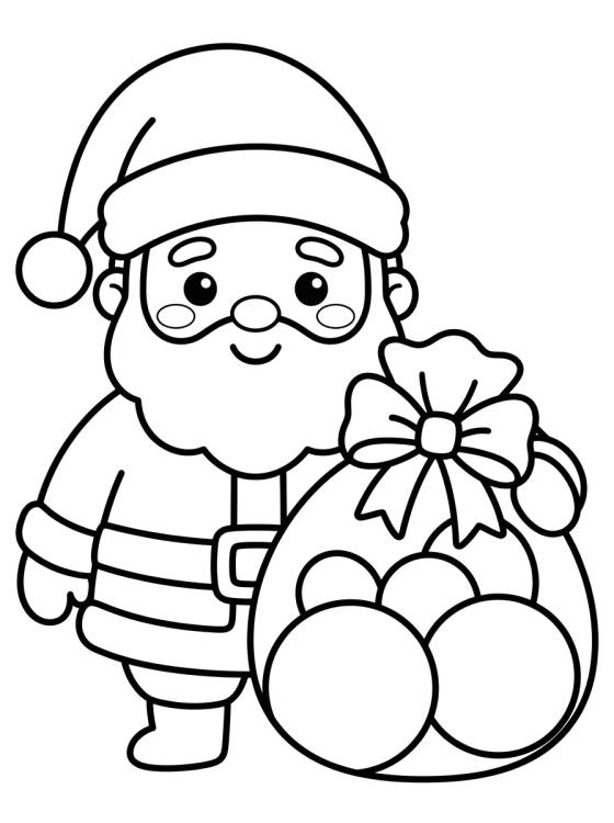 Papai Noel com Saco de Presentes para colorir Desenho de Papai Noel com Saco de Presentes para colorir e imprimir grátis