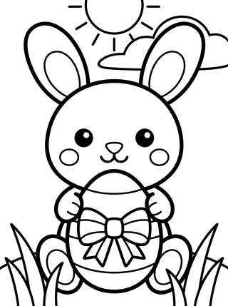 Coleção de desenhos para colorir: Desenhos de Páscoa Fofos