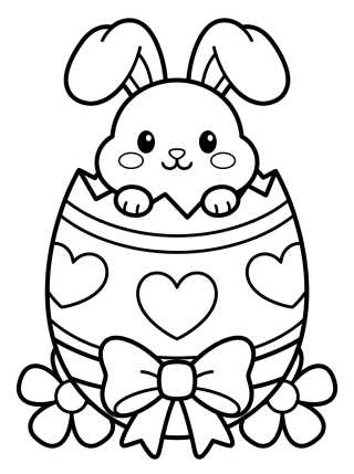 Coelhinho Fofo no Ovo de Páscoa para colorir Desenho de Coelhinho Fofo no Ovo de Páscoa para colorir e imprimir grátis