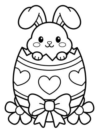 Coleção de desenhos para colorir: Páscoa Kawaii para Colorir