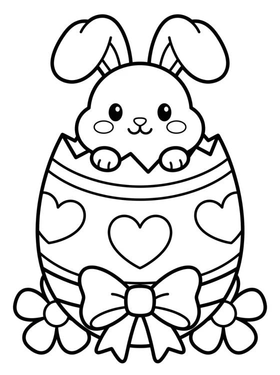 Coelhinho Fofo no Ovo de Páscoa para colorir Desenho de Coelhinho Fofo no Ovo de Páscoa para colorir e imprimir grátis