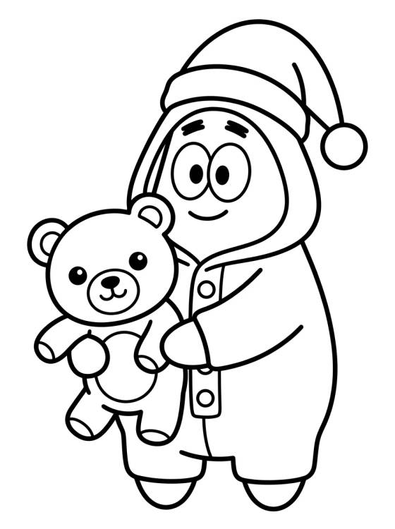 Patrick Estrela de Pijama Fofo para colorir Desenho de Patrick Estrela de Pijama Fofo para colorir e imprimir grátis