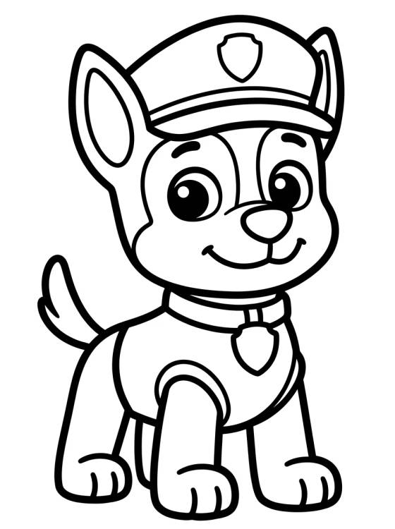 Chase o Cão Policial Fofo para colorir Desenho de Chase o Cão Policial Fofo para colorir e imprimir grátis