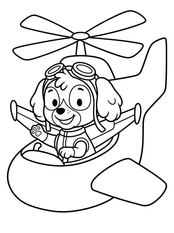 Skye Voando no Helicóptero para colorir Desenho de Skye Voando no Helicóptero para colorir e imprimir grátis
