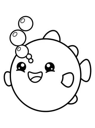 Peixe-Balão Redondinho para colorir Desenho de Peixe-Balão Redondinho para colorir e imprimir grátis