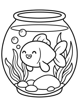 Coleção de desenhos para colorir: Peixes Fofos para Colorir