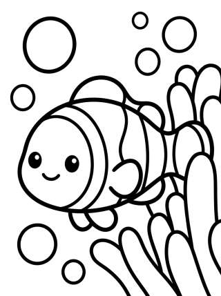 Coleção de desenhos para colorir: Peixes Fofos para Colorir