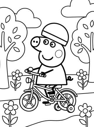 Peppa Pig de Bicicleta para colorir Desenho de Peppa Pig de Bicicleta para colorir e imprimir grátis