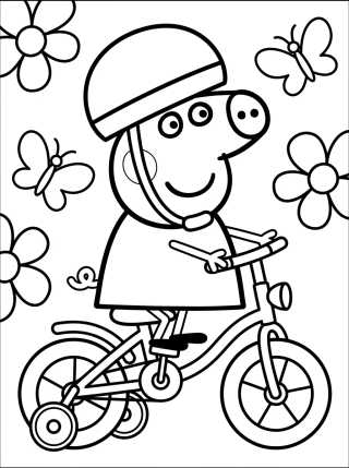 Peppa Pig de Bicicleta para colorir Desenho de Peppa Pig de Bicicleta para colorir e imprimir grátis