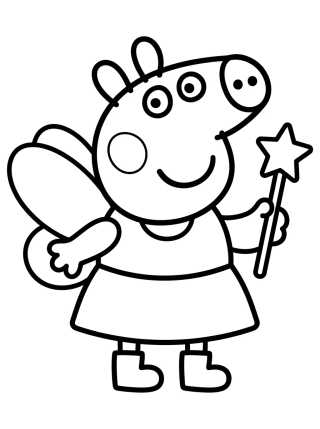 Peppa Pig de Fada Mágica para colorir Desenho de Peppa Pig de Fada Mágica para colorir e imprimir grátis