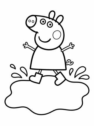 Peppa Pig na Poça de Lama para colorir Desenho de Peppa Pig na Poça de Lama para colorir e imprimir grátis