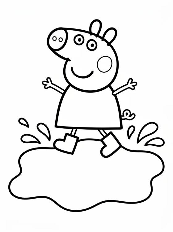 Peppa Pig na Poça de Lama para colorir Desenho de Peppa Pig na Poça de Lama para colorir e imprimir grátis