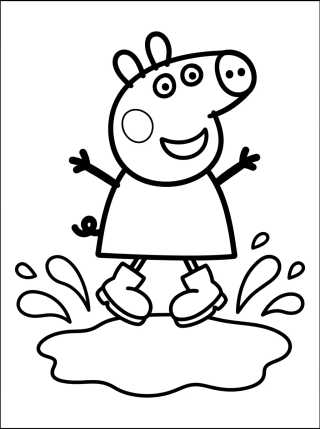 Peppa Pig Pulando em Poças de Lama para colorir Desenho de Peppa Pig Pulando em Poças de Lama para colorir e imprimir grátis