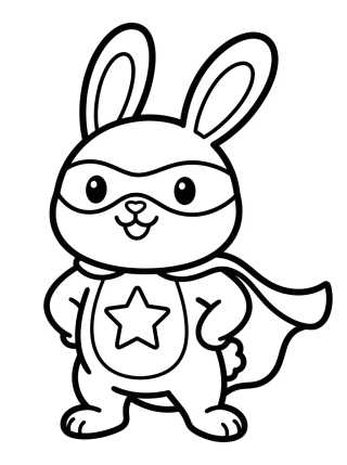 Coelhinha Super-Heroína para colorir Desenho de Coelhinha Super-Heroína para colorir e imprimir grátis