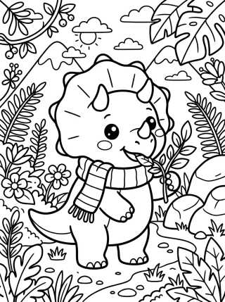 Dinossauro Bebê de Cachecol para colorir Desenho de Dinossauro Bebê de Cachecol para colorir e imprimir grátis
