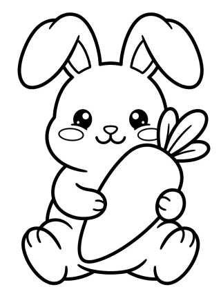 Coelhinho de Estimação com Cenoura para colorir Desenho de Coelhinho de Estimação com Cenoura para colorir e imprimir grátis