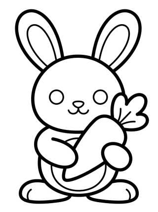 Coelhinho de Estimação com Cenoura para colorir Desenho de Coelhinho de Estimação com Cenoura para colorir e imprimir grátis
