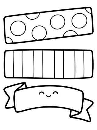 Fitas Decorativas Washi Tapes e Banners para colorir Desenho de Fitas Decorativas Washi Tapes e Banners para colorir e imprimir grátis