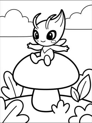 Celebi Fofinho na Natureza para colorir Desenho de Celebi Fofinho na Natureza para colorir e imprimir grátis